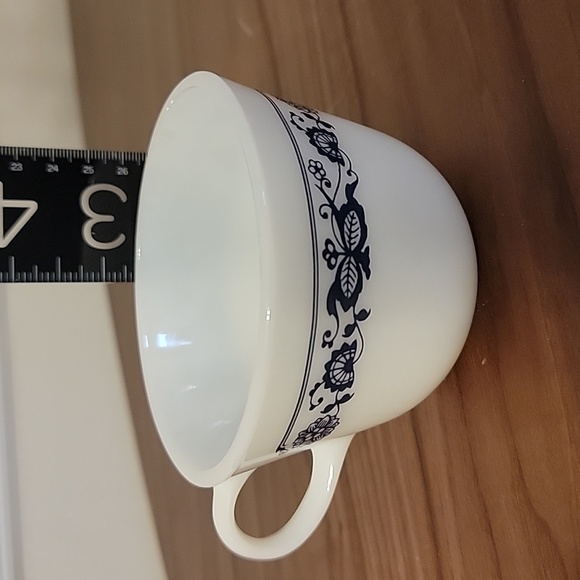 Pyrex Corelle Corning Old Town Blue Onion White Milk Glass Coffee Tea Flat Cup - Picture 14 of 15